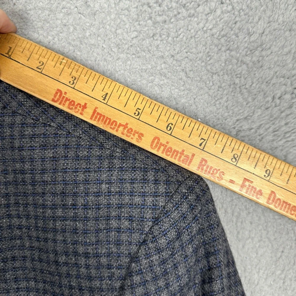 Joseph Lyman Blazer Mens 42L Blue Grey Check Sport Coat 100% Cashmere Formal